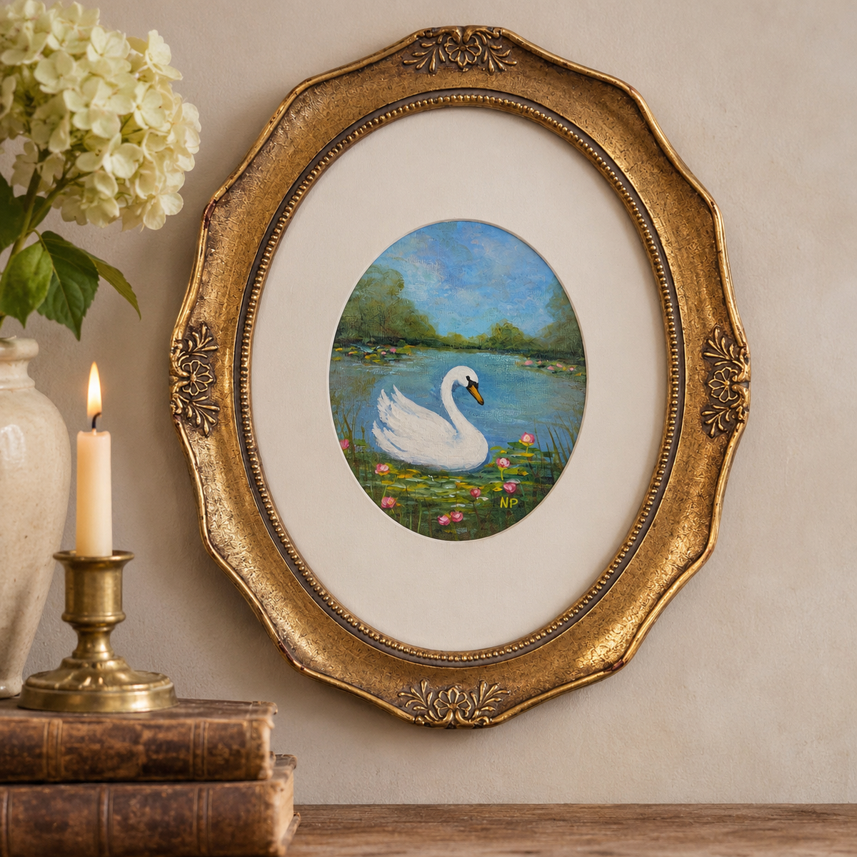 Original Swan Painting by Nadia Pajak