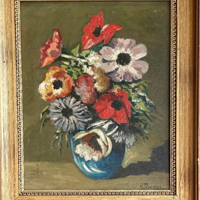 French Vintage Floral - oil on board
