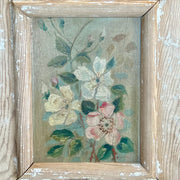 Vintage Floral Oil Painting on Panel