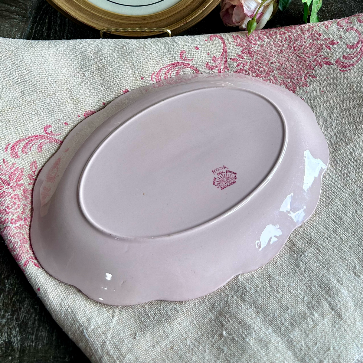 J & G Meakin “Rosa” Solian Ware Pink Ironstone Platter