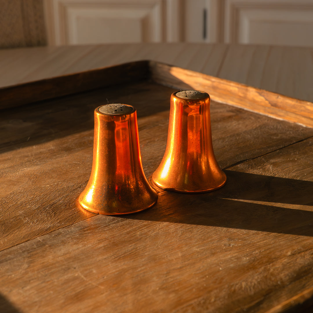 Vintage copper salt & pepper shakers