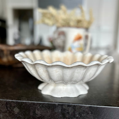Antique English ironstone pedestal bowl