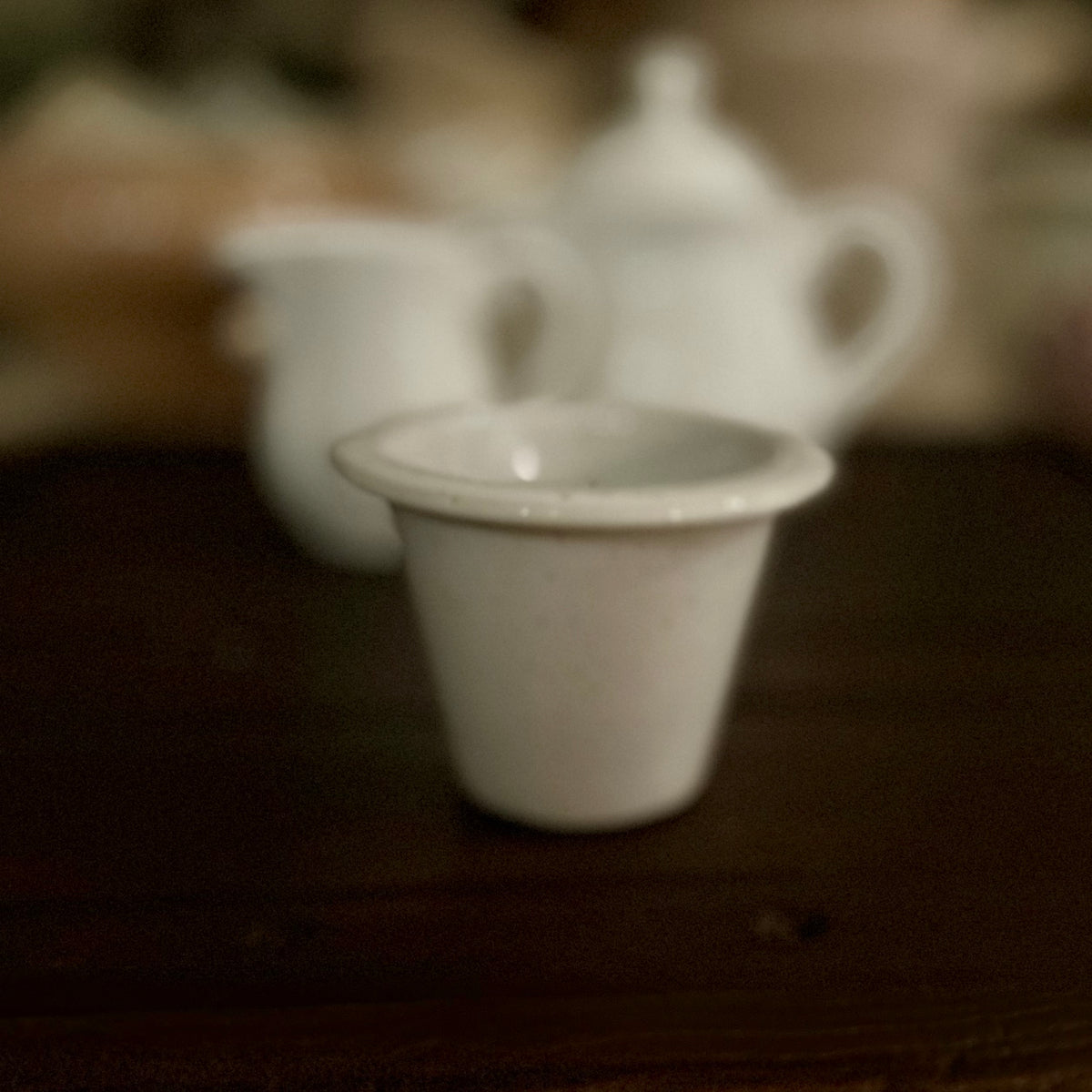 Vintage porcelain tea strainer