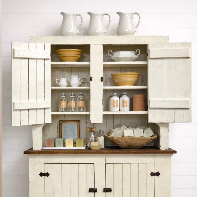 Vintage Two-Piece Farmhouse Cupboard