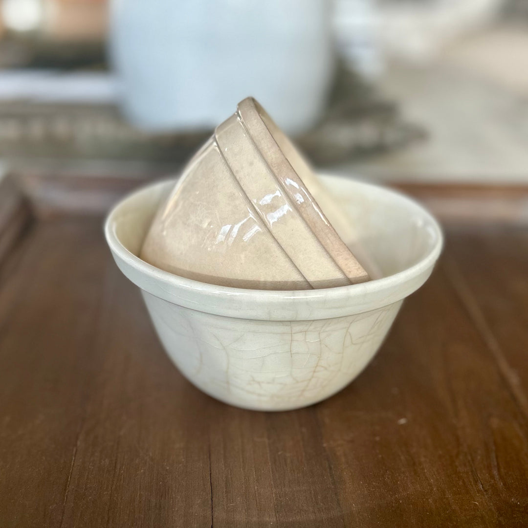 Antique Traditional English ironstone Pudding Bowls
