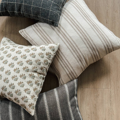 Charlie | Brown stripe woven pillow cover