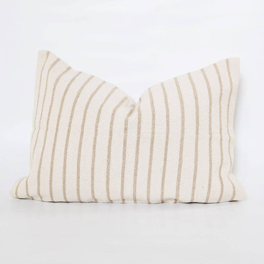 Signature Woven Natural Pinstripe Pillow Cover