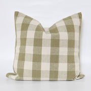 Signature Woven Olive Green Gingham Pillow Cover