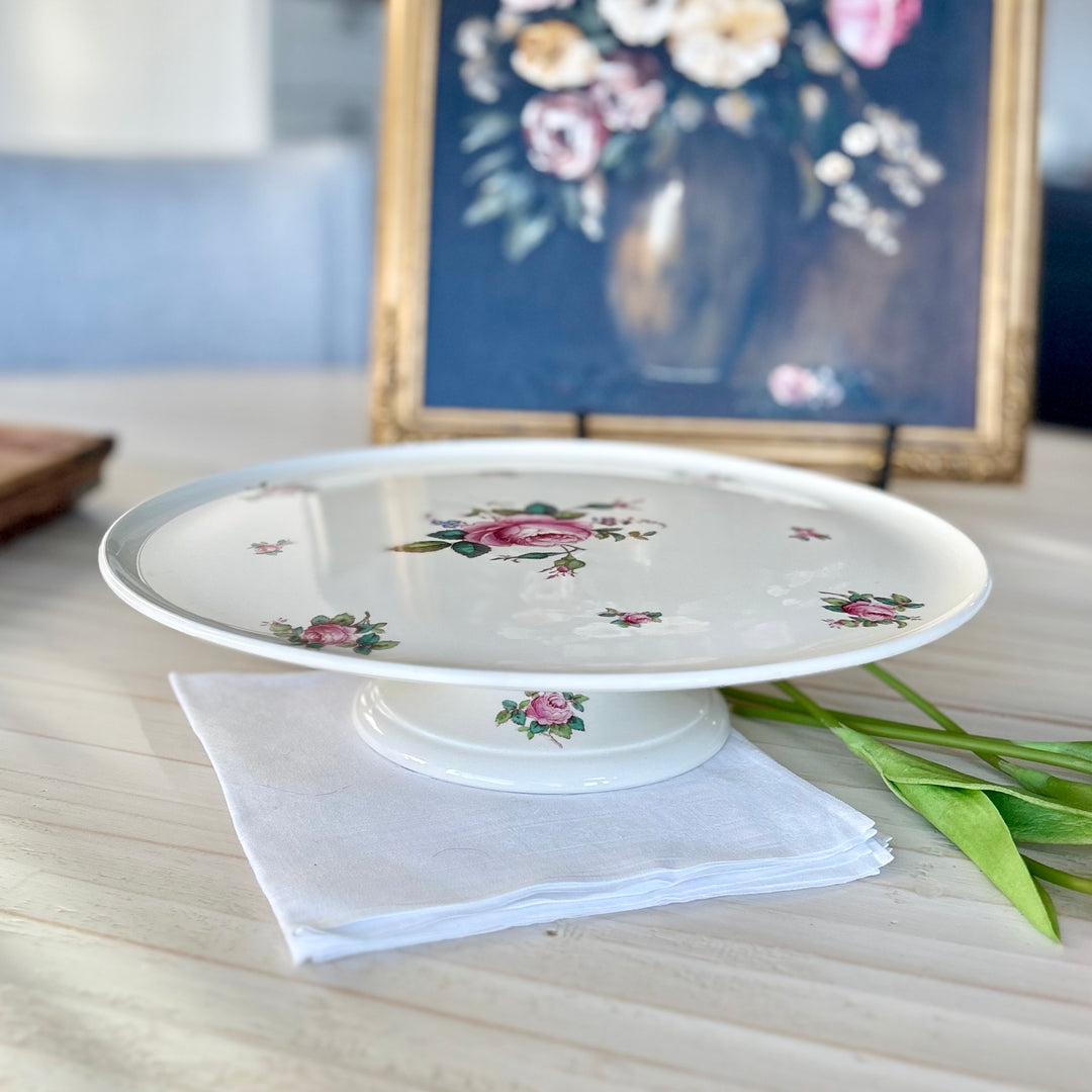 Antique Spode “Blushing Rose” Pedestal Cake Stand