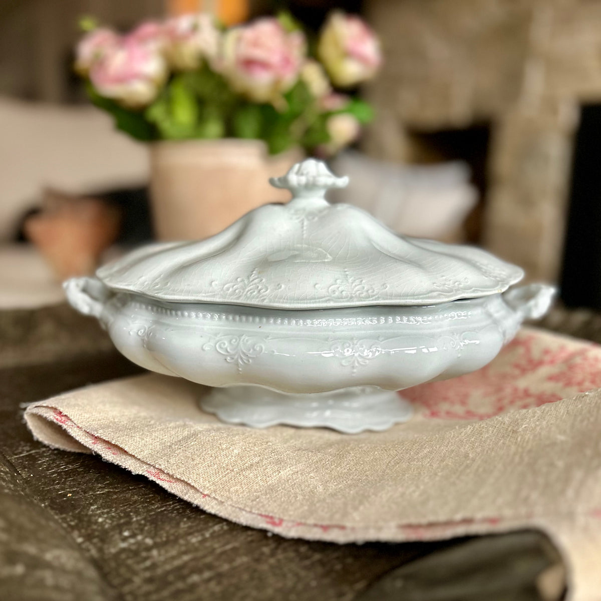 Antique Ironstone Covered Serving Dish – J & G Meakin, Hanley, England