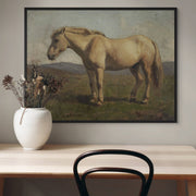 A Dun Horse stretched canvas print in floating frame