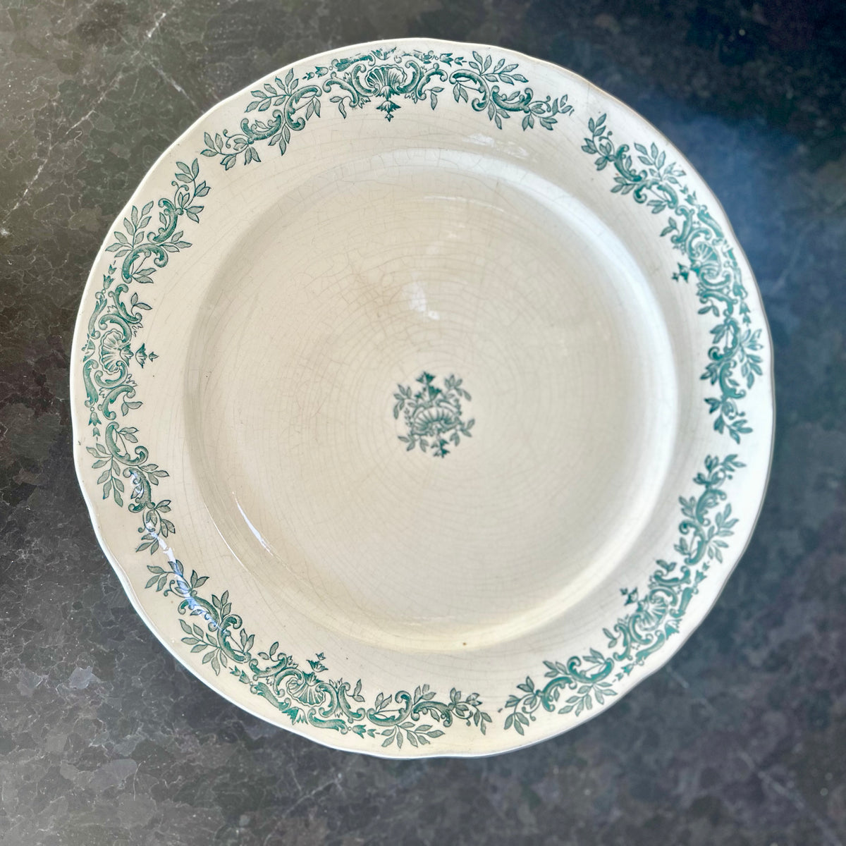 Antique French Longchamp “Régent” Faïence Plate – 12”