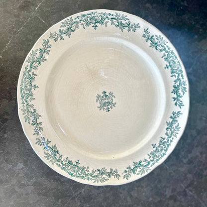 Antique French Longchamp “Régent” Faïence Plate – 12”