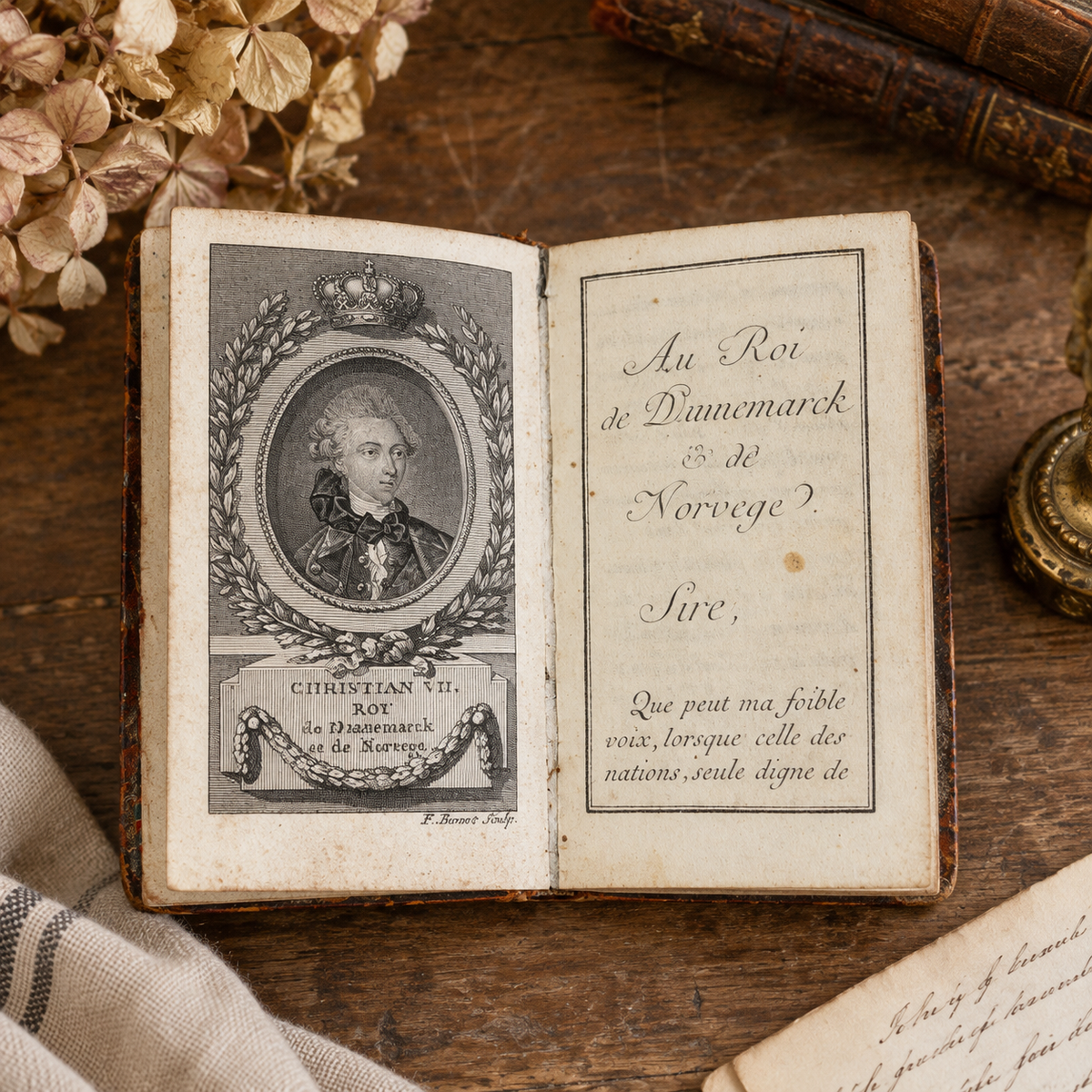 18th Century French Leather-Bound Geographical Almanac