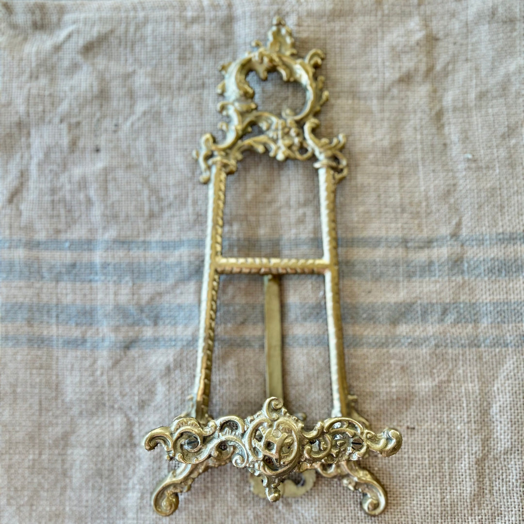 Antique brass easel | rococo revival c.1890