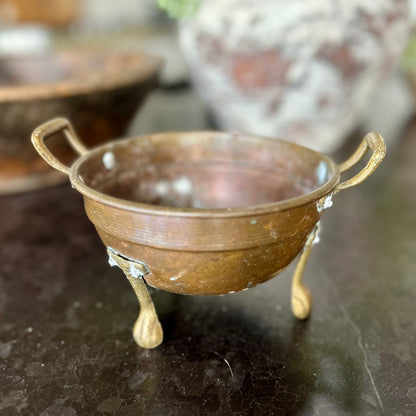 Petite antique copper colander
