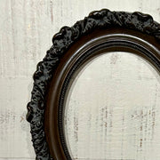 Victorian Black & Mahogany Ornate Oval Frame