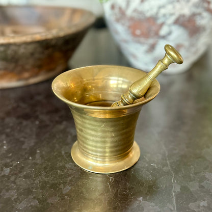 Antique Brass Mortar and Pestle