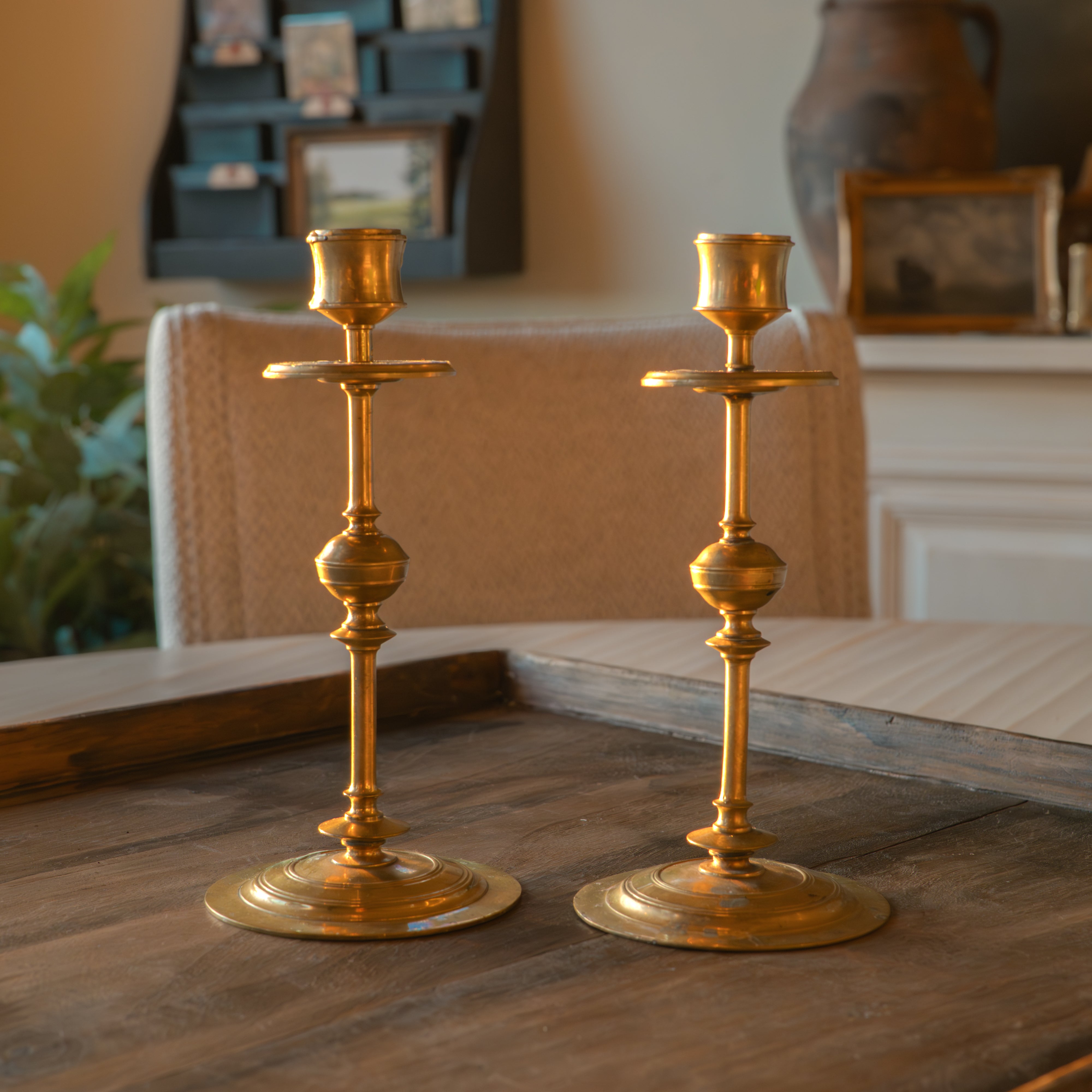 Antique French Brass Candlestick