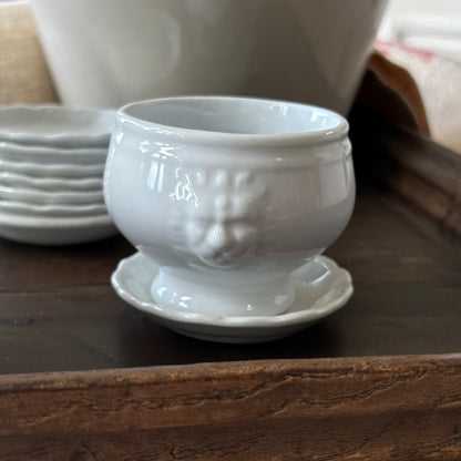 Vintage Mini White Lion Head Bowls, Set of 2