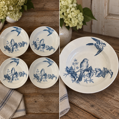 Set of Vintage Boch Frères “Fauvette” Soup Bowls