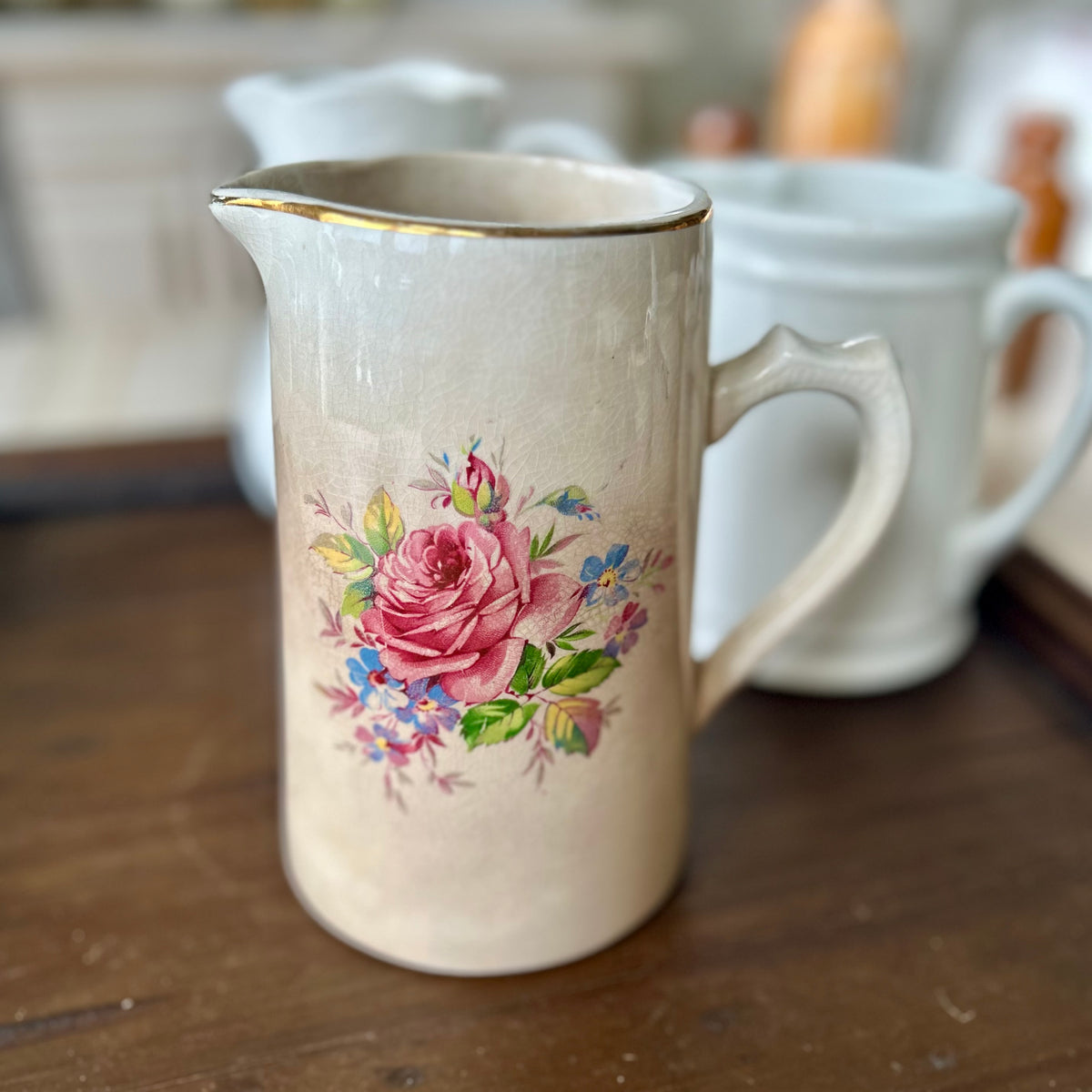 Vintage English Rose Pitcher