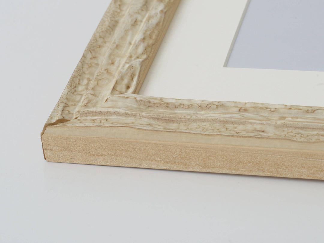Marbleized Antique Ivory Finish Frame