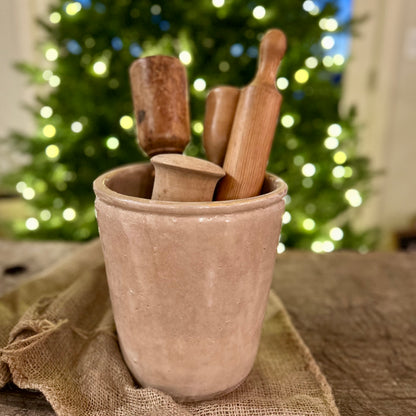 Italian antique glazed confit pots