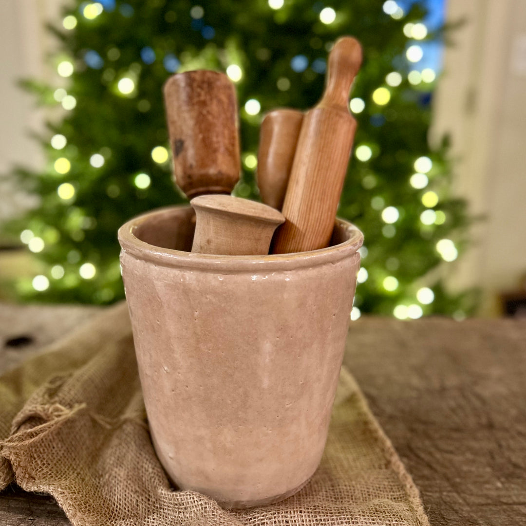 Italian antique glazed confit pots