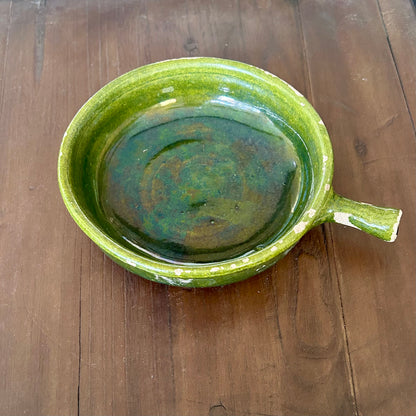 vintage French Green Glazed Tian Bowl