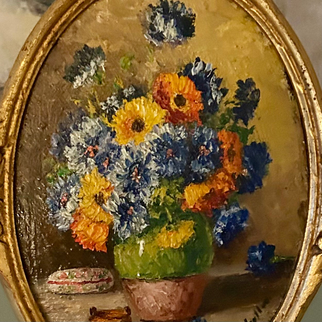 Bouquet de Bleu et - oil on board
