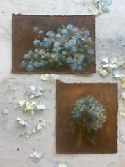 Blue Hydrangea Bloom (framed) original art by Alicia Cook