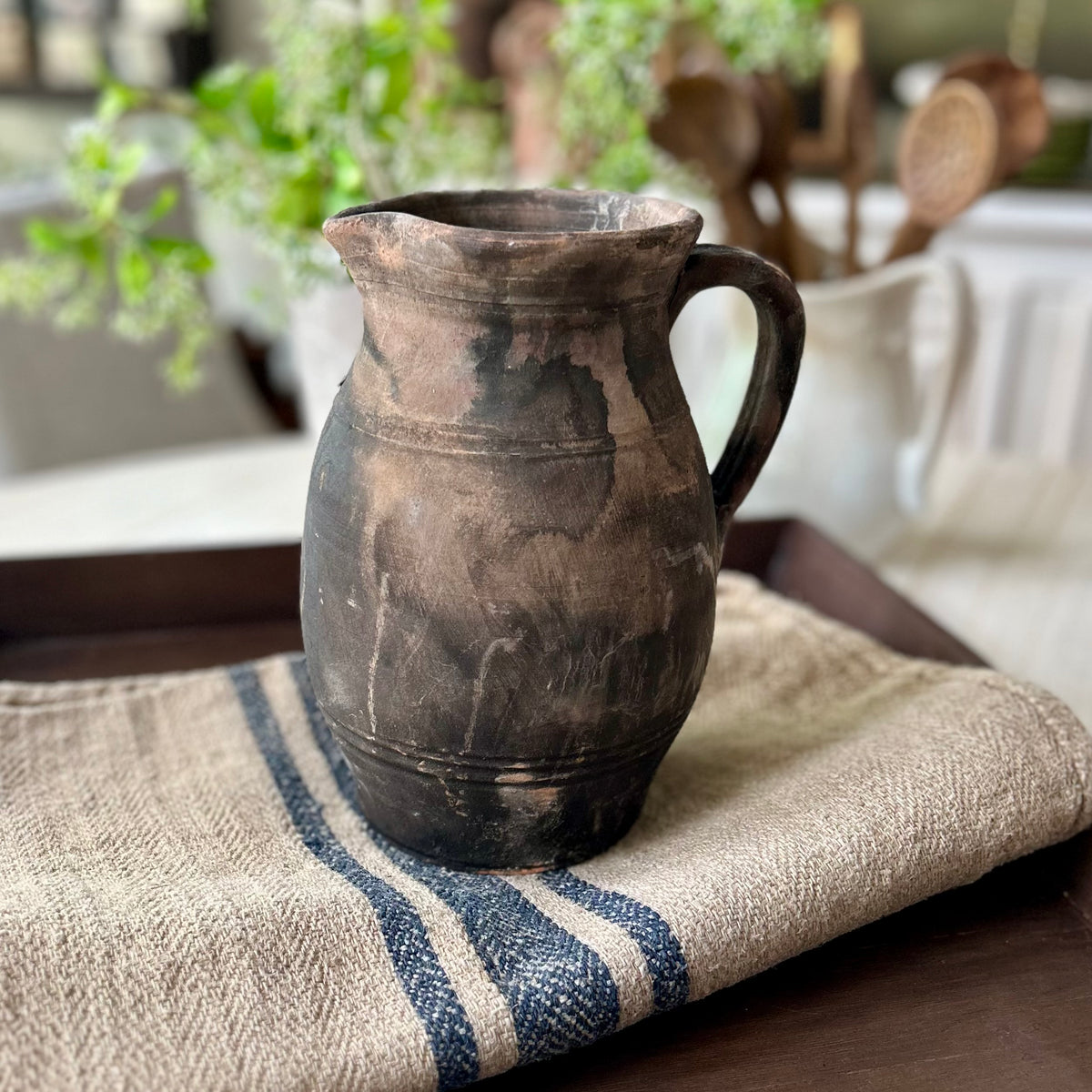 Antique Turkish Earthenware Pitcher