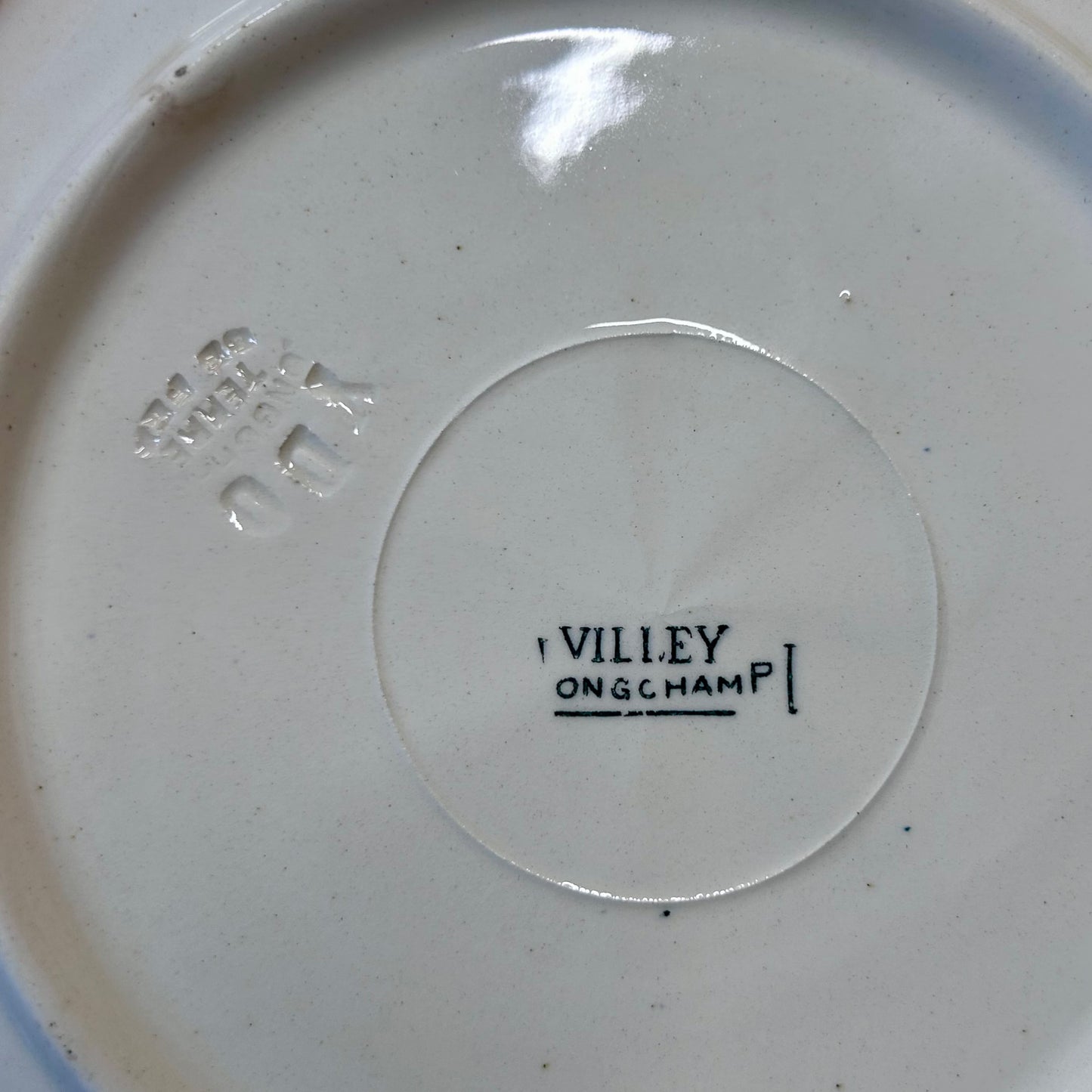 Set of 6 Vintage French Longchamp “Villey” Transferware Plates