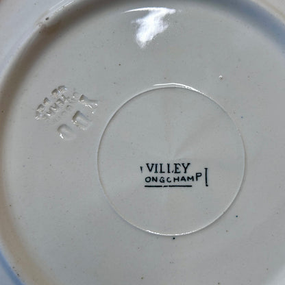 Set of 6 Vintage French Longchamp “Villey” Transferware Plates