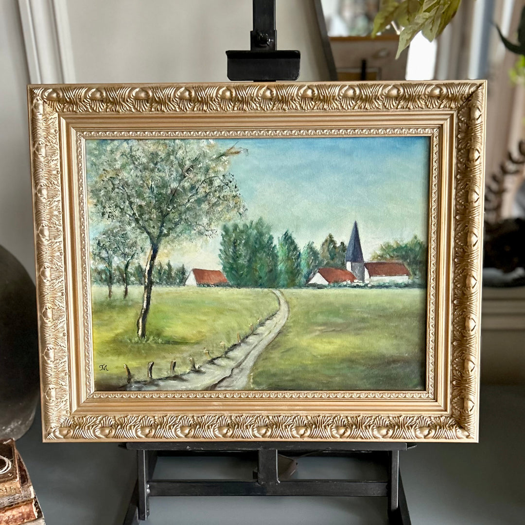Quiet Path to the Village - oil on canvas