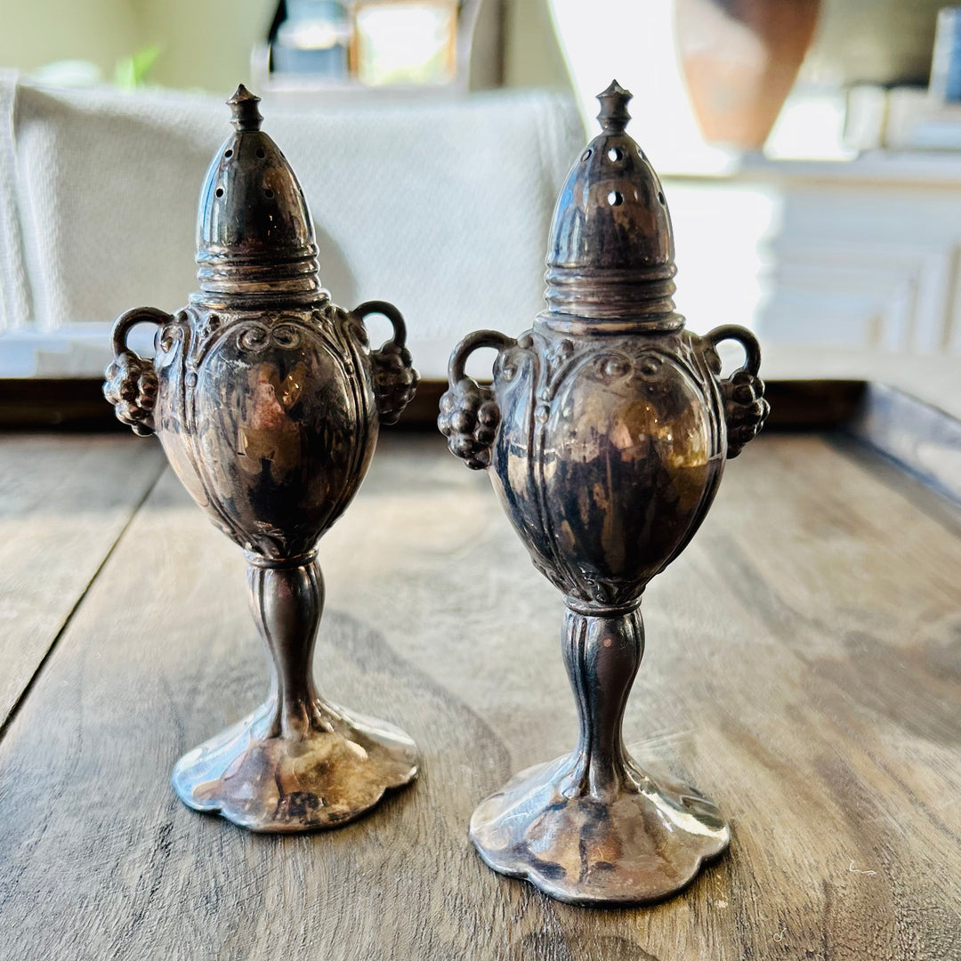 Vintage Silver-Plated Salt & Pepper Shakers