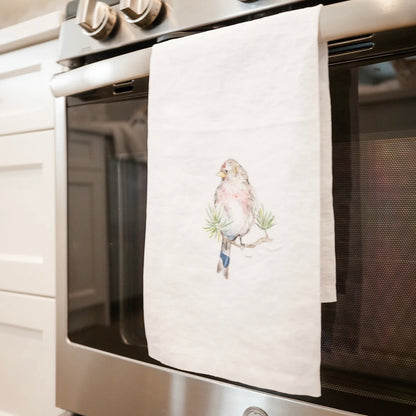 Redpoll French linen tea towel