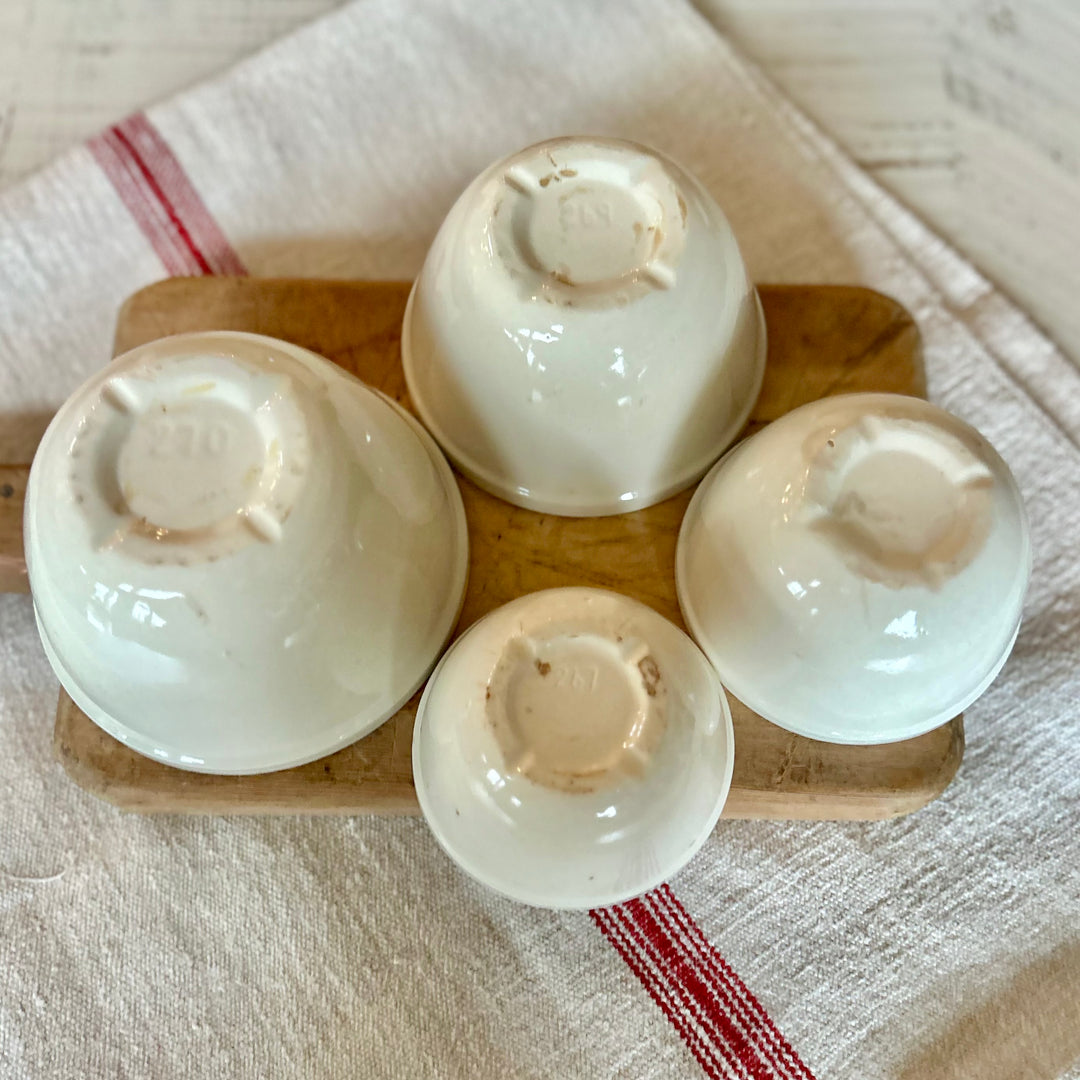 Vintage Ironstone Pudding Bowls (Set of 4)