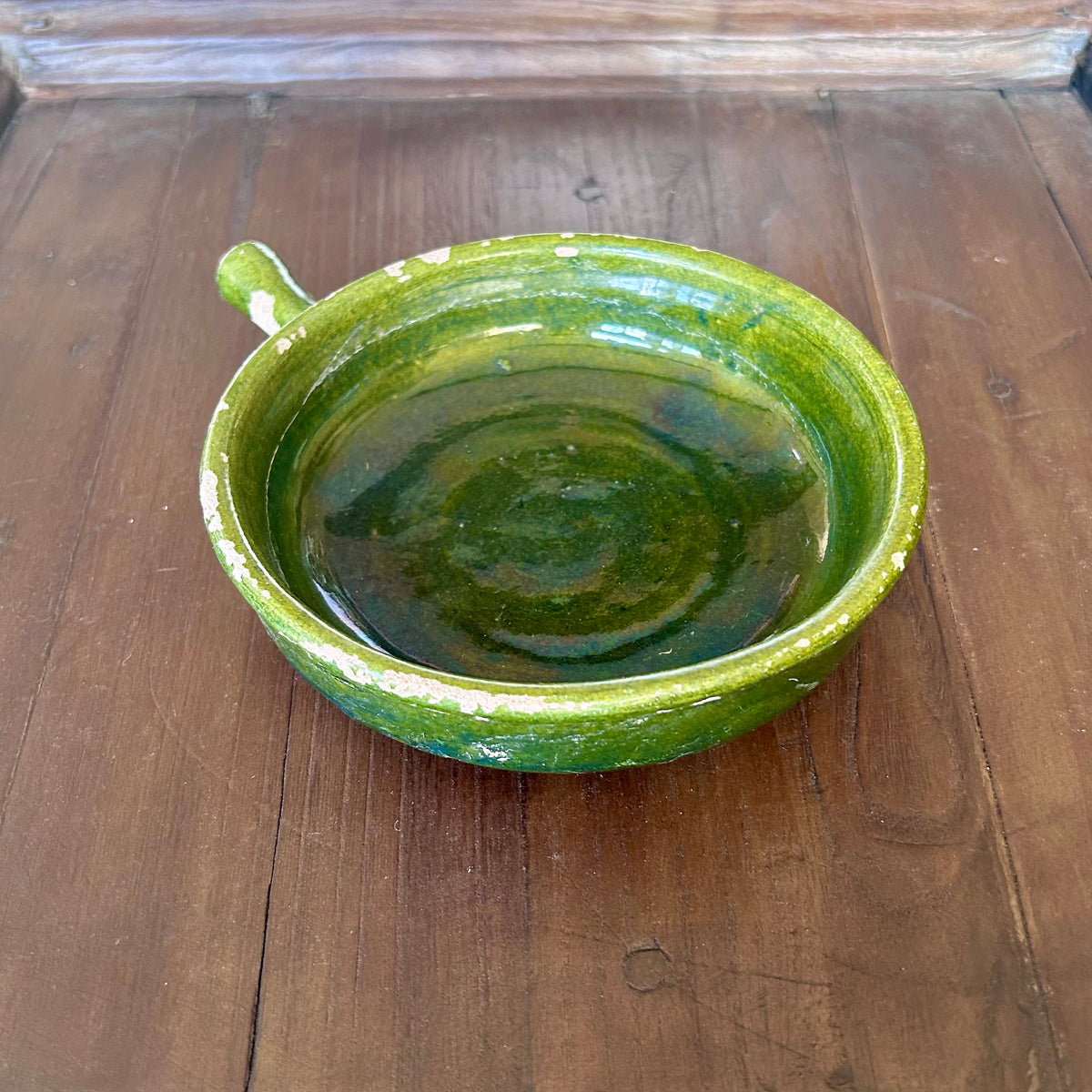 vintage French Green Glazed Tian Bowl