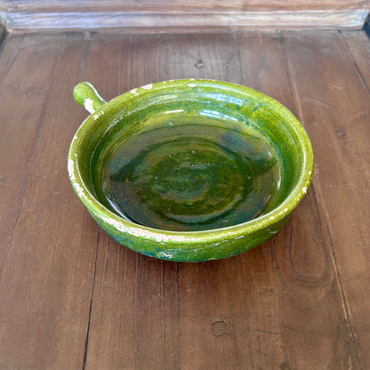 vintage French Green Glazed Tian Bowl