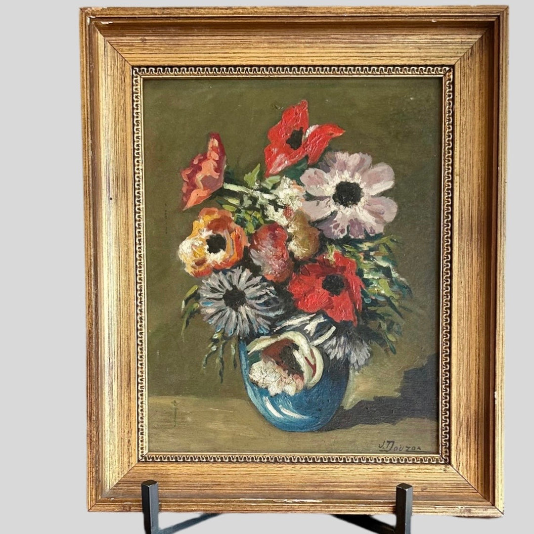 French Vintage Floral - oil on board
