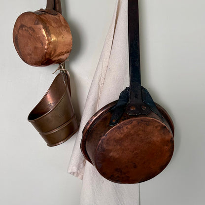 Antique French Copper Saucepan with Forged Iron Handle
Circa 1880–1920