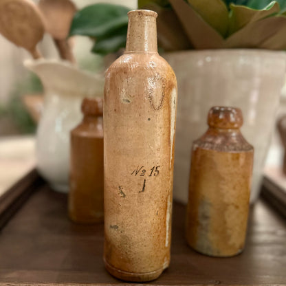 Antique Stoneware Bottle with Merchant's mark