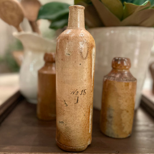 Antique Stoneware Bottle with Merchant's mark