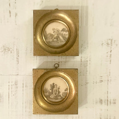 Antique Neoclassical Prints in Gilt Wood Frames (Pair)