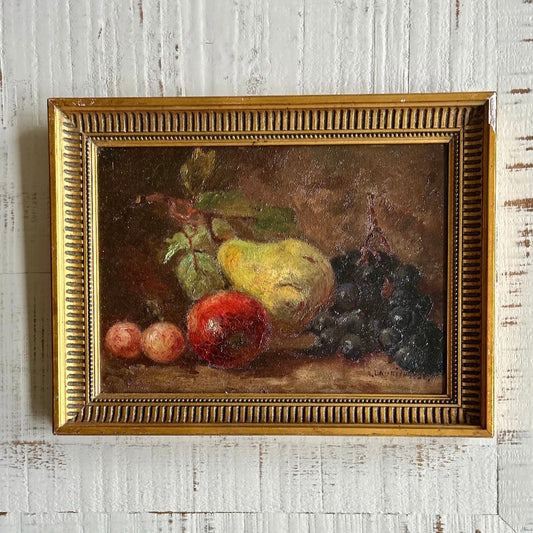 Fruits of autumn - vintage oil on board