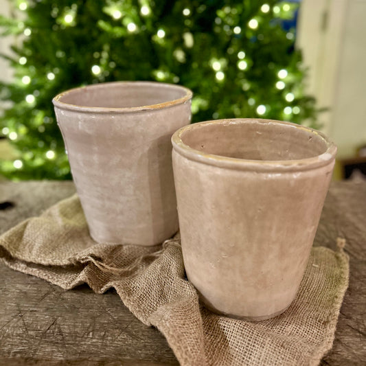 Italian antique glazed confit pots