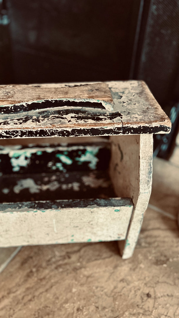 Vintage Wooden Shoe Shine Box with Original Paint, c. 1930s