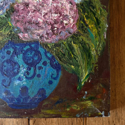 French antique Hydrangeas oil on canvas